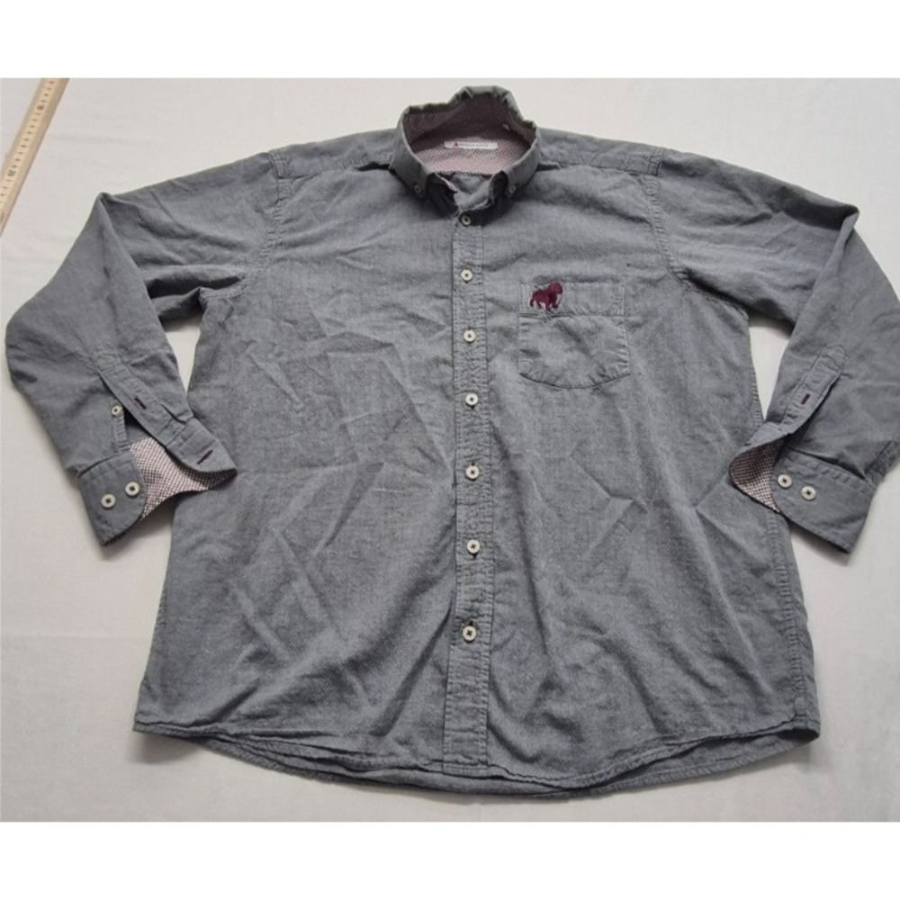 Fredrick Martin‎ Mississippi State men's Grey Button up long sleeve shirt sz. M